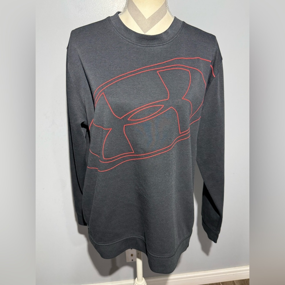 Under Armour Black Sweatshirt with‎ Red Logo Outline
